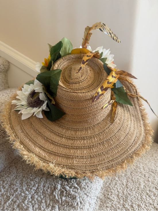 Natural Straw Sun Hat scarecrow main image 5